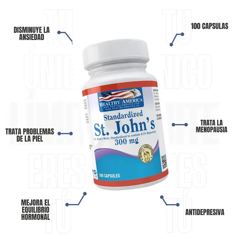  St. John’s Wort 300 Mg 100 Capsulas Healthy America