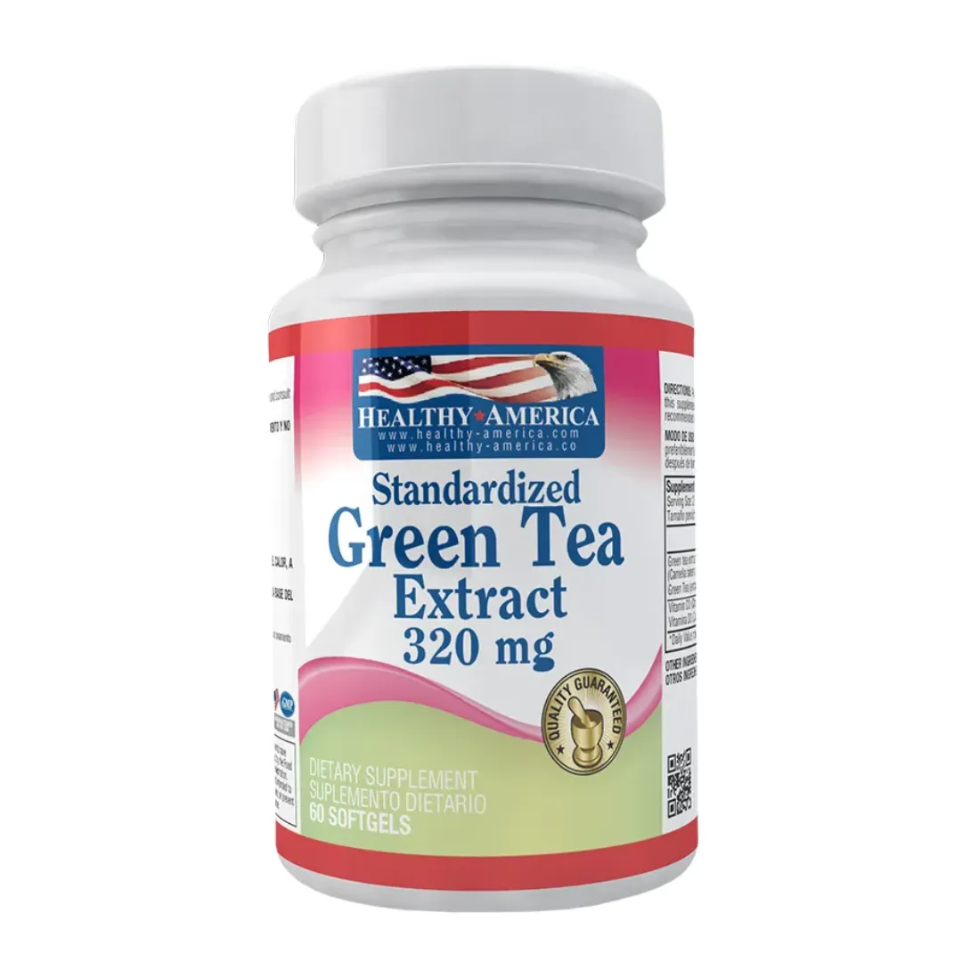 Green Tea Extract 320 Mg 60 Capsulas Healthy America
