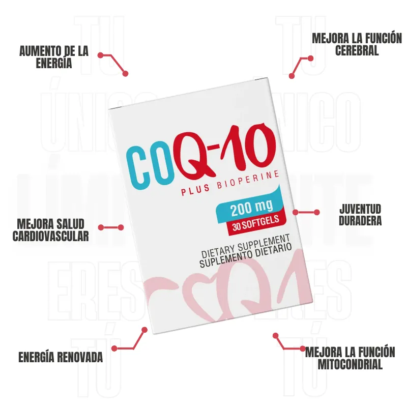 CoQ-10 200 Mg Plus Bioperine 30 Capsulas Healthy America