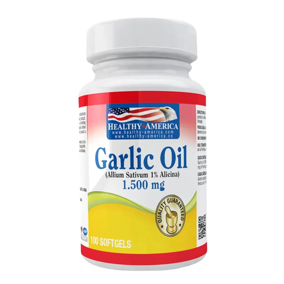  Garlic Oil 1500 Mg 100 Capsulas Healthy America