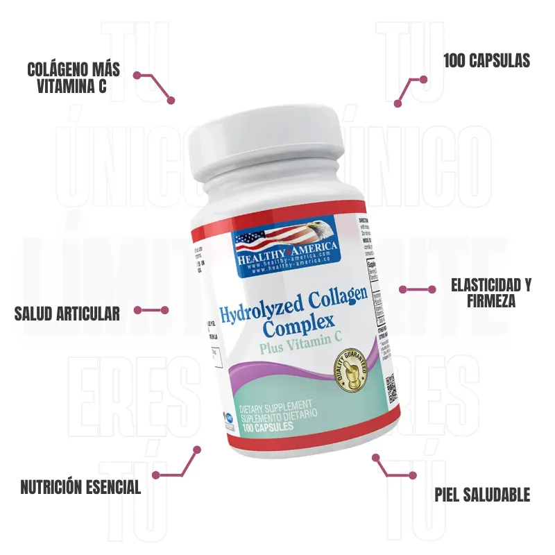  Collagen Complex Plus Vitamin C 100 Capsulas Healthy America