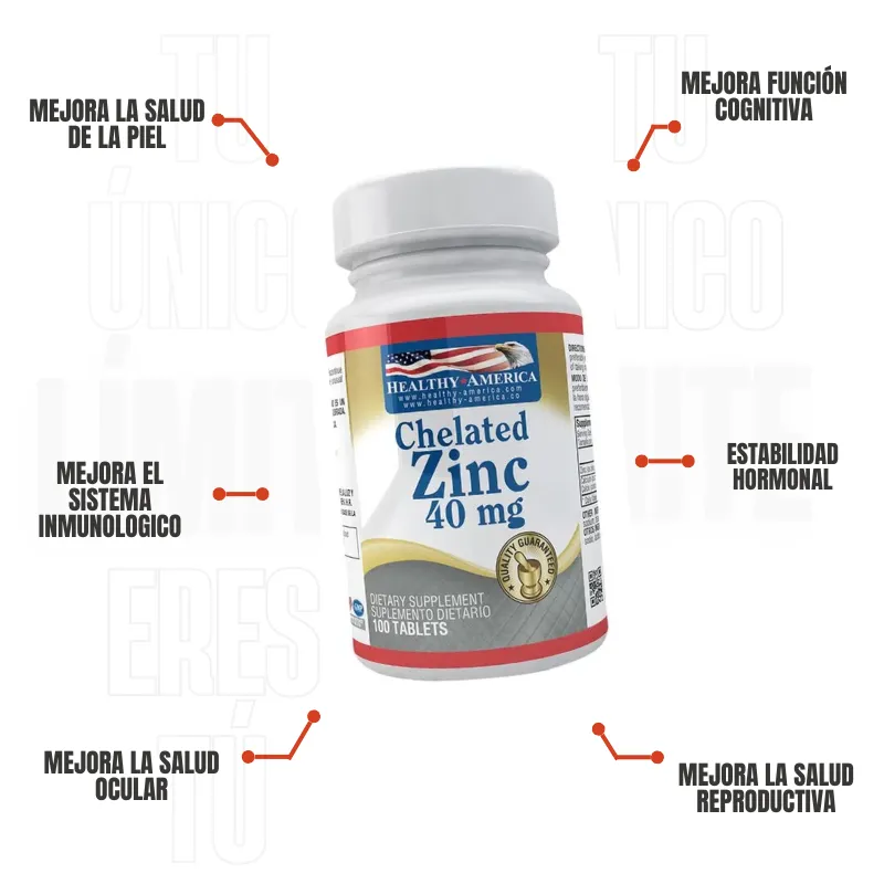 Zinc 40 Mg 100 Capsulas Healthy America