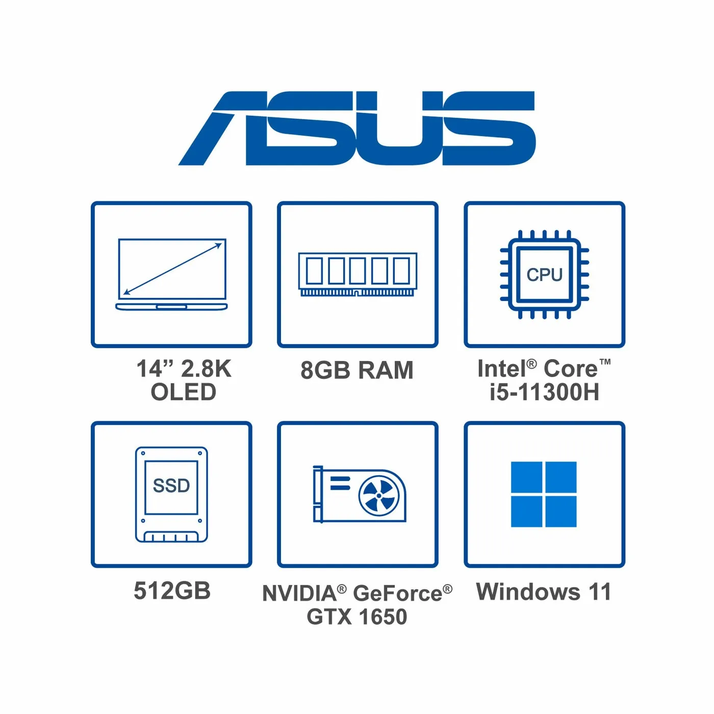 Computador Portátil ASUS Intel Core i5-11300H Ram 8GB-SSD 512GB