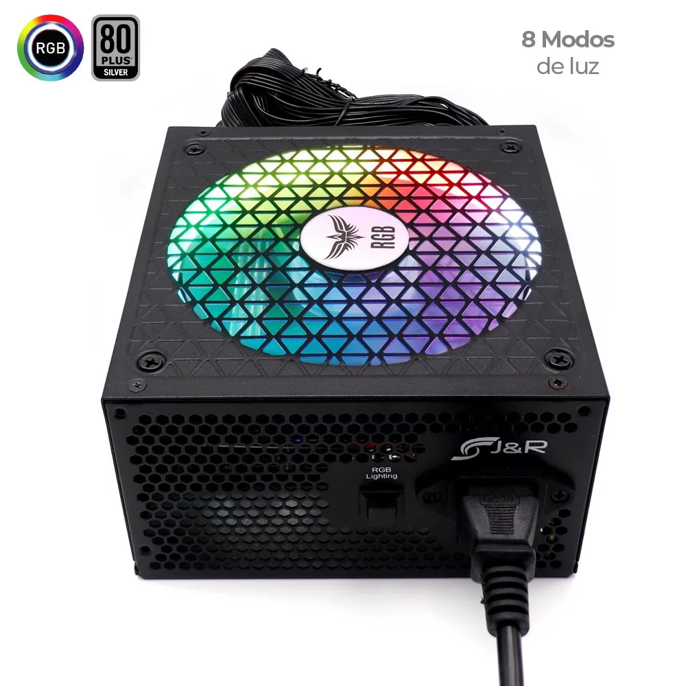 Fuente De Poder 450W Real (RGB)-(Certificacion 80 Plus Silver)