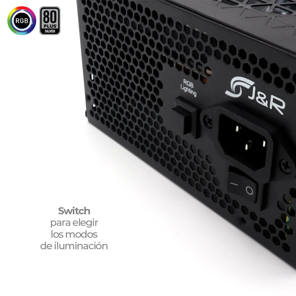 Fuente De Poder 450W Real (RGB)-(Certificacion 80 Plus Silver)