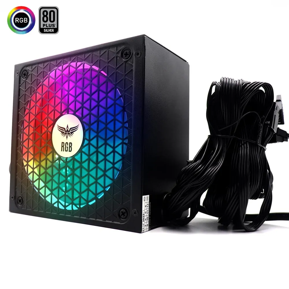 Fuente De Poder 450W Real (RGB)-(Certificacion 80 Plus Silver)