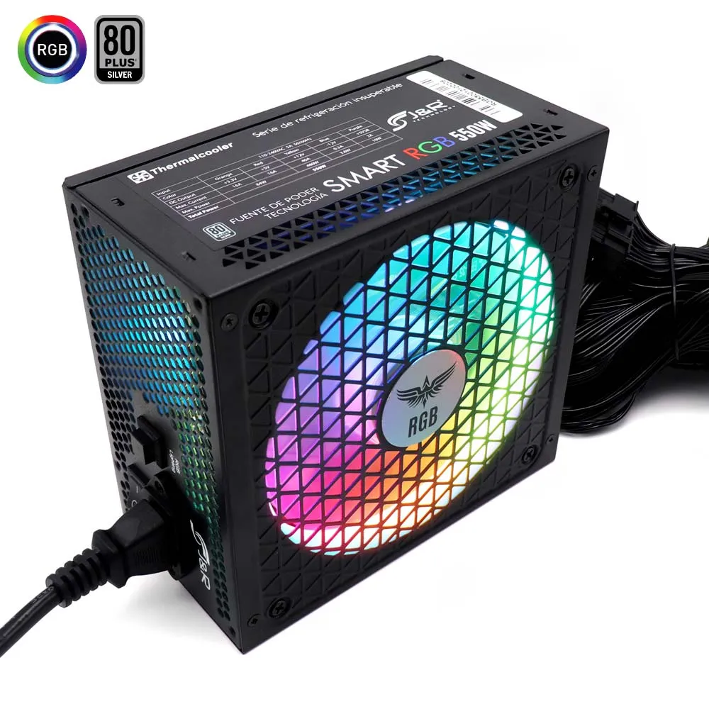 Fuente De Poder 450W Real (RGB)-(Certificacion 80 Plus Silver)