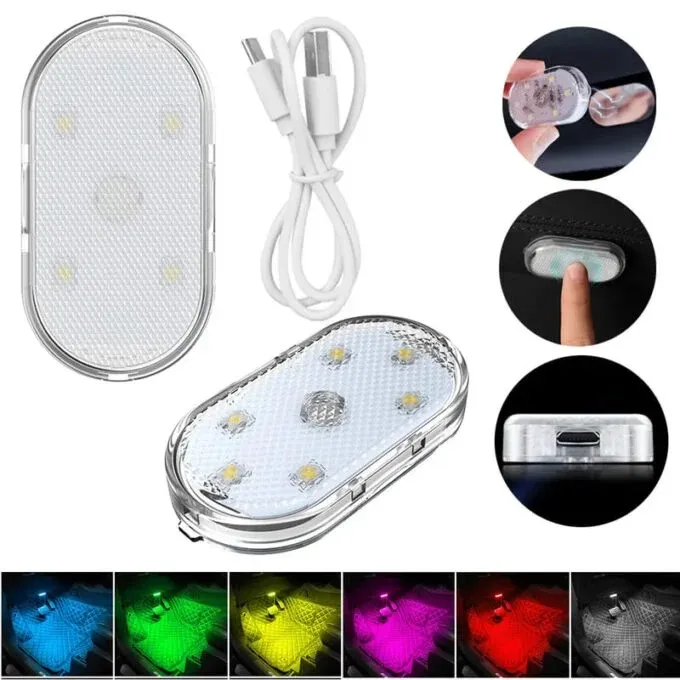 Luz LED Táctil Adhesiva Para Techo De Carro Multicolor