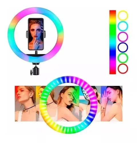 Aro De Luz Multicolor 33 cm RGB + Trípode
