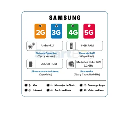 Celular Samsung Galaxy A15 RAM 8Gb ROM 256gb