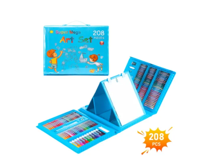 Set De Arte Maleta 208 Piezas Azul