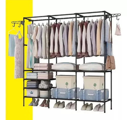 Armario Organizador Closet  Perchero 3 Espacios Multifunción 3niveles