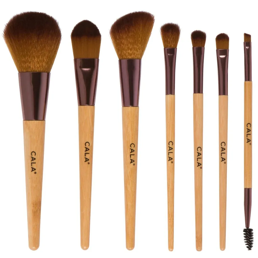 Set De Brochas Natural Bamboo Ultimate Face & Eye Set (7 Pcs) Cala 76487