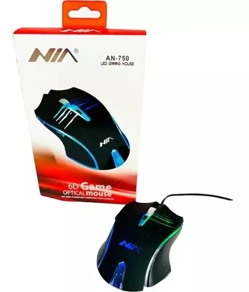 Mouse Optico Gamer, 6 botones Rgb, NIA, Ref: AN-750