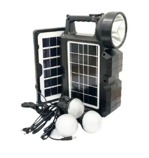 Kit Solar De Camping, 3 Ampolletas + Radio Parlante Bt Linterna (Monzu) Ref: Cl-810
