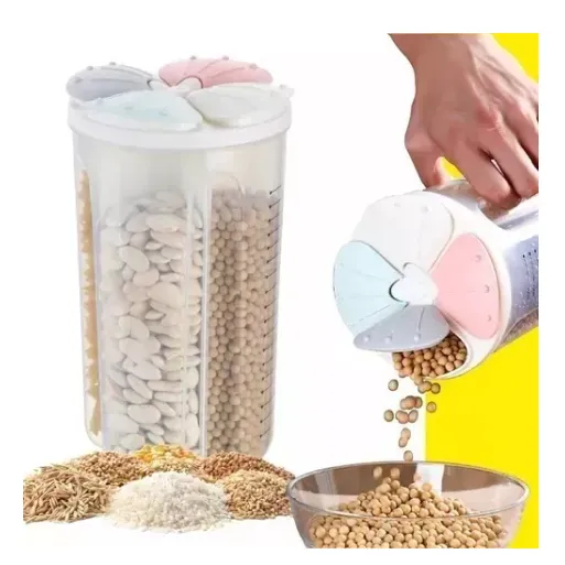 Dispensador De Alimentos Secos, Granos y Cereales 4 Puestos (Impor H) Ref: Dispen-4P