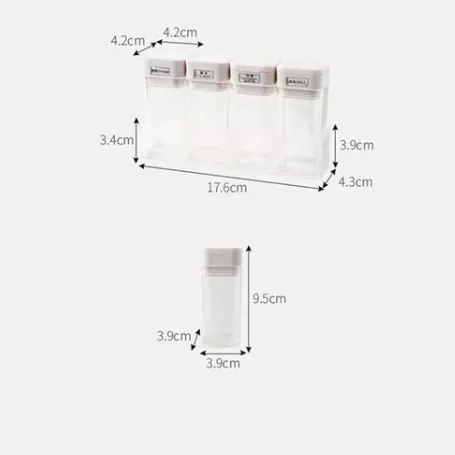 Organizador De Especias Mini Condimentero Set X 4 Frascos (Impor H) Ref: EspecieroX4pz