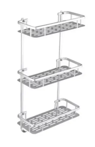 Organizador En Aluminio Para Baño Estante De Pared (Impor H) Ref: Estante-3N