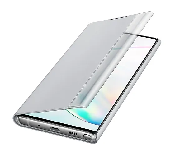 Estuche Para Celular Clear View Cover Galaxy Note 10 Original Gris