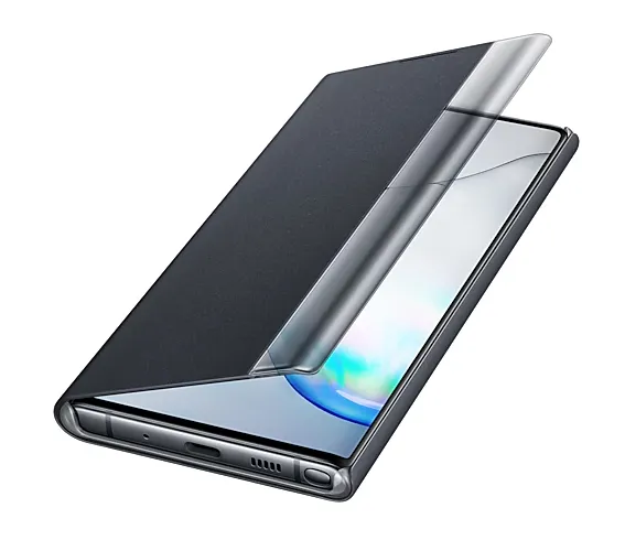 Estuche Para Celular Clear View Cover Galaxy Note 10 Original Negro 