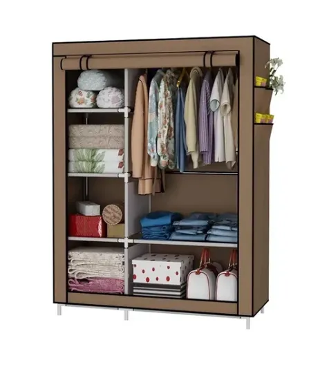 Armario Closet Desarmable Con Forro Tela Gy-202 Beige