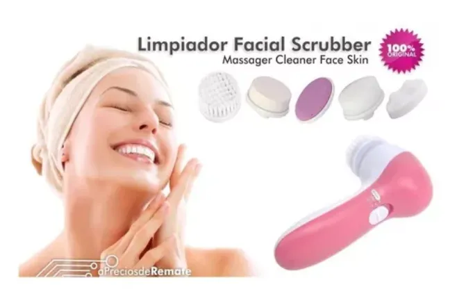 Masajeador Limpiador Exfoliador Facial Eléctrico Rosado Ref: HD7072