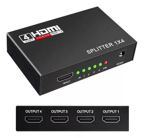 Multiplicador Splitter Hdmi 1X4 Salidas 1080p HDMI-1X4