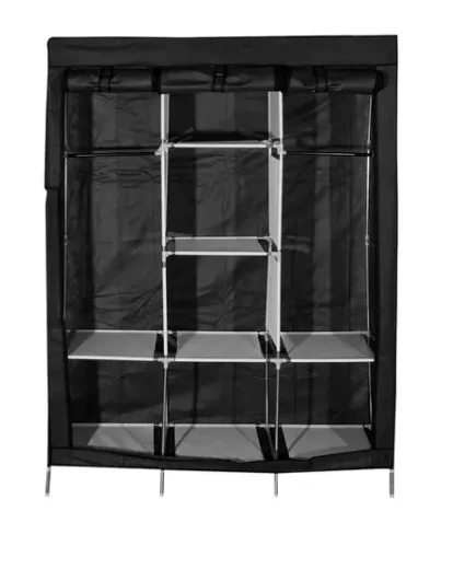 Closet Armario Desarmable 3 cuerpos Con Forro Color Negro  (Impor H) Ref: Imp-3cuerpos