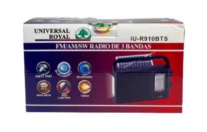 Radio 3 Bandas Con Panel Solar 5v 1w (Monzu) Ref: IU-R910BTS