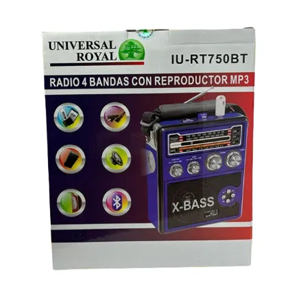 Radio Universal Royal 3 Bandas 800w Usb Sd Mp3 BT (Monzu) Ref: IU-RT750BTS