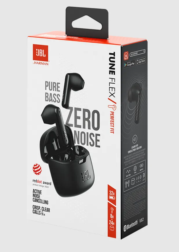 Audifonos Bluetooth Jbl Tune Flex Zero Originales Negro 