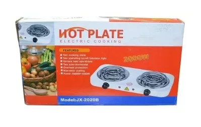 Parrilla eléctrica Hot Plate blanco 2 Puestos 110V (Monzu) Ref: JX-2020B 