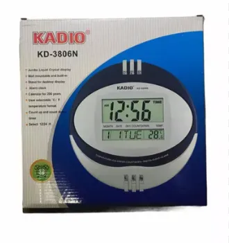Reloj Digital de Pared Ovalado Alarma Temperatura (Monzu) Kadio Ref: KD-3806