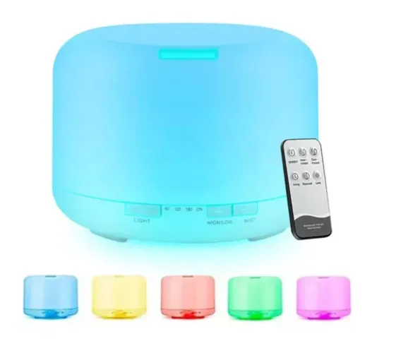 Humidificador Difusor De Aromas Led 500ml Con Control Y Adaptador Directo