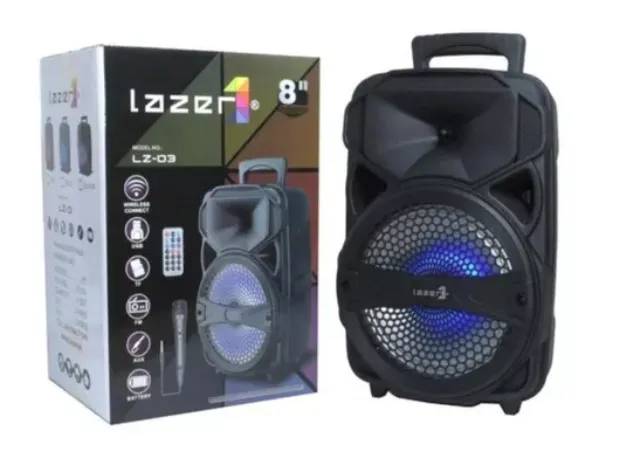 Parlante 8" + Micrófono + Control Remoto Lazer (Monzu) Ref: Lz-03 