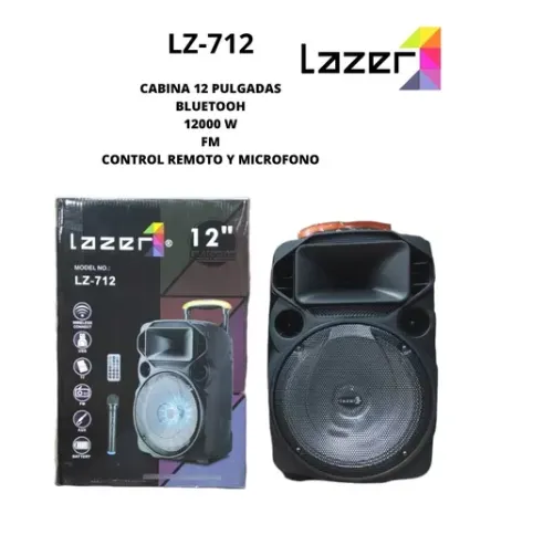 Parlante Cabina 12" BT, Usb Radio Led Lazer (Monzu) Ref: Lz-712