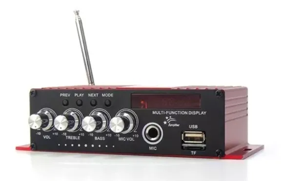 Amplificador Potencia Digital Para Moto  BT 2Ch USB FM Kinter (Monzu) Ref: MA-130