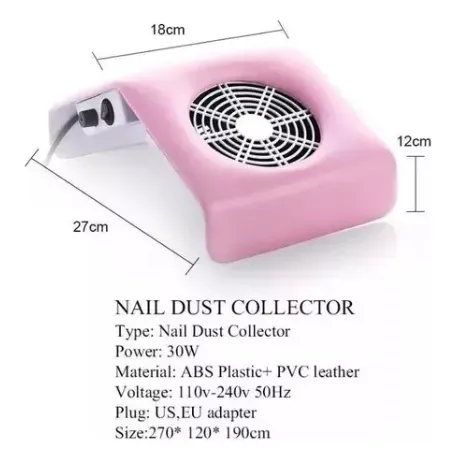 Pulidor De Uñas, Kit Manicure Extractor De Polvo Profesional Ref: Nail-Dust