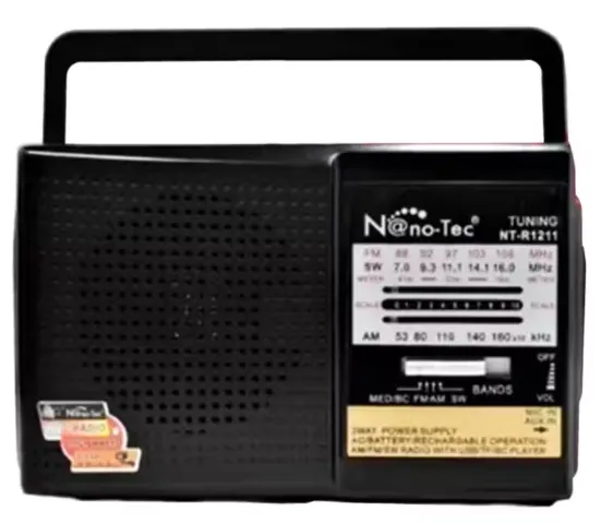 Radio 3 Bandas Nanotec, Multimedia Batería Recargable Usb (Elec. Pre) Ref: NT-1211