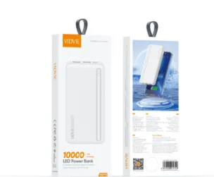 Power Bank Cargador Portatil Vidvie 10.000mAh Pb773 Blanco