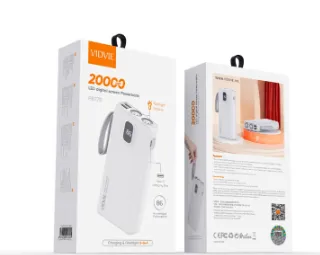 Power Bank Cargador Portatil Vidvie 20.000mAh Pb775 Blanco