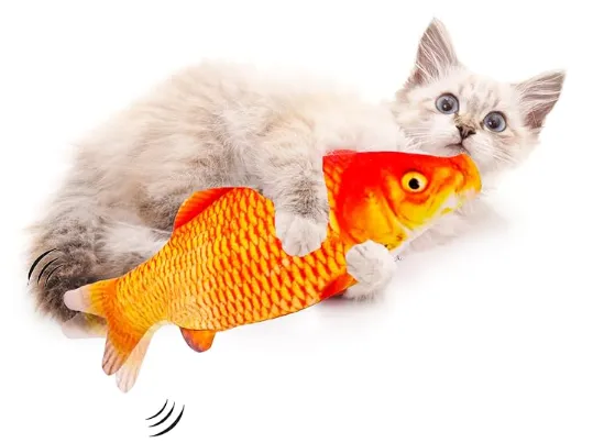 Juguete Pescado Eléctrico Para Gatos Naranja 