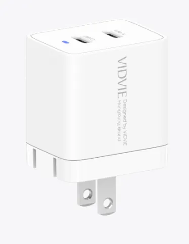 Adaptador De Cargador Vidvie 40watts 2 Puertos Tipo C Plm346