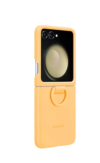 Estuche Silicon Case Para Celular Samsung Galaxy Z Flip 5 Original Con Anillo Amarillo