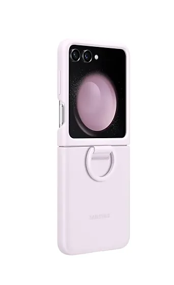 Estuche Silicon Case Para Celular Samsung Galaxy Z Flip 5 Original Con Anillo Rosa