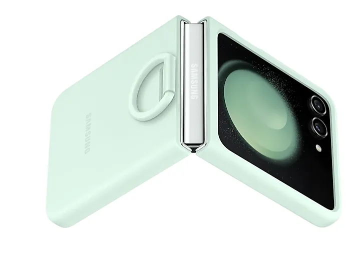 Estuche Silicon Case Para Celular Samsung Galaxy Z Flip 5 Original Con Anillo Verde