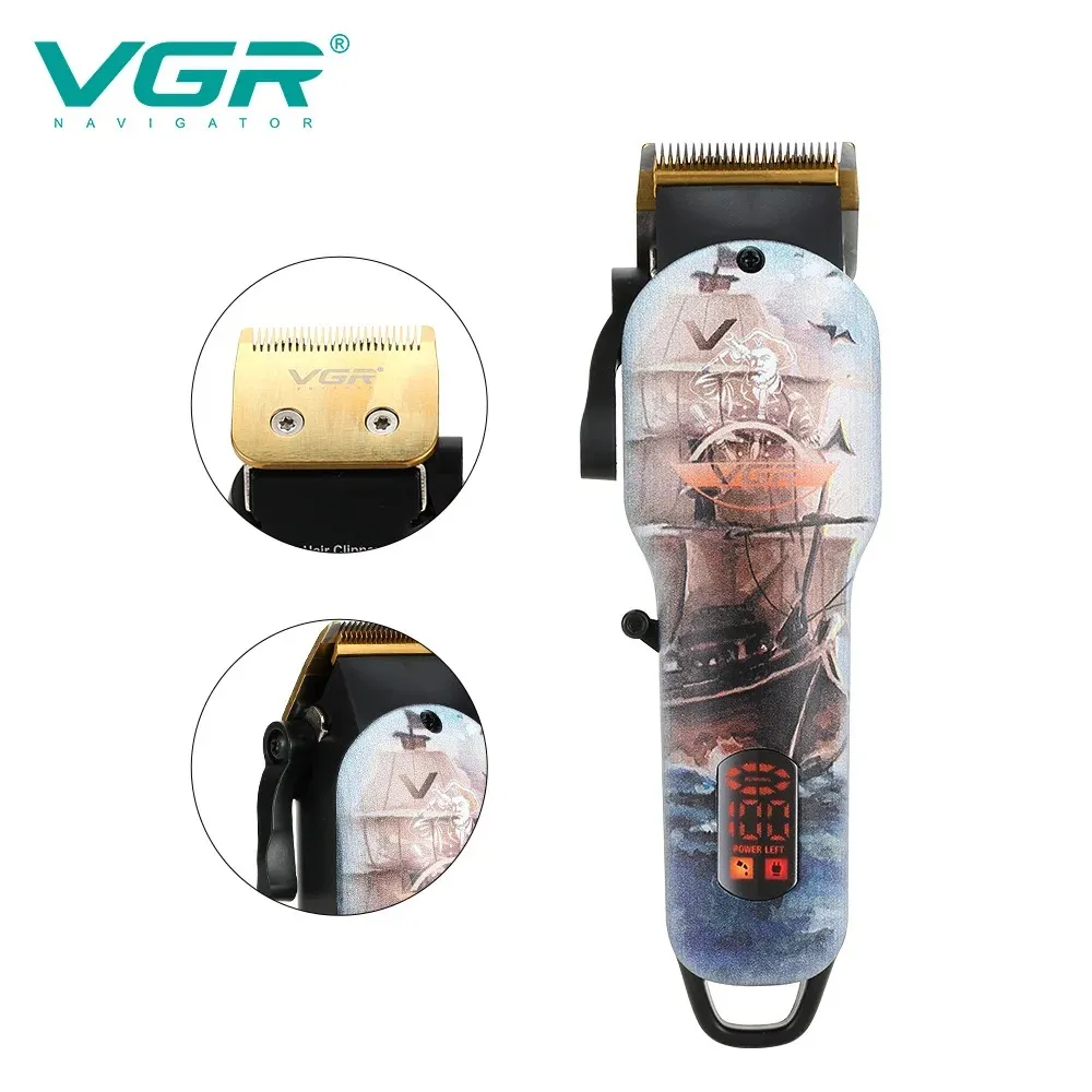 Maquina Professional Corta Pelos hombres Con Pantalla LED Vgr V-689