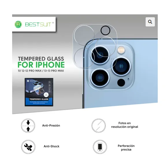Vidrio templado Bestsuit Para Iphone, 11-12-12 Pro Max - 13 Ref: Vid-Temp