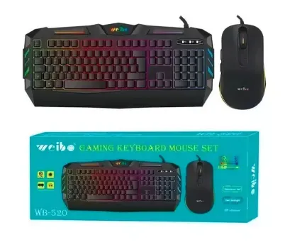 Combo Gamer Teclado + Mouse Weibo Rgb (Huge) Ref: Wb-520 