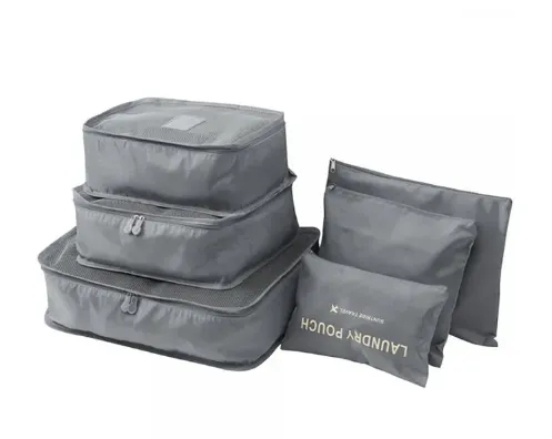 Organizador De Viaje X6 Bolsas De Almacenamiento De Equipaje Gris